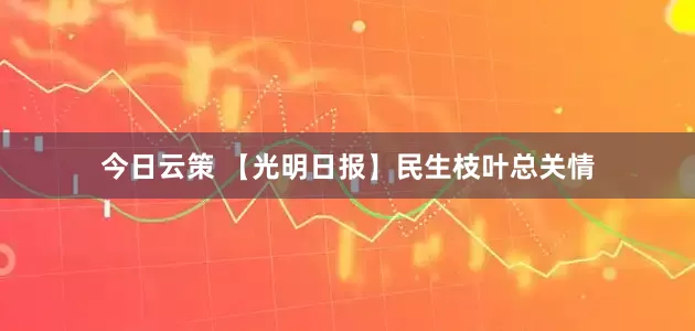 今日云策 【光明日报】民生枝叶总关情
